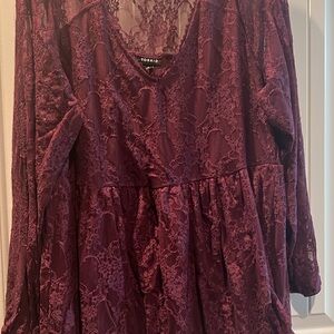 Torrid Women's Purple Lace Top